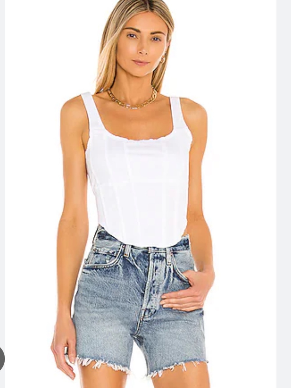 OW Collection Revolve Demi White Tank Top Corset